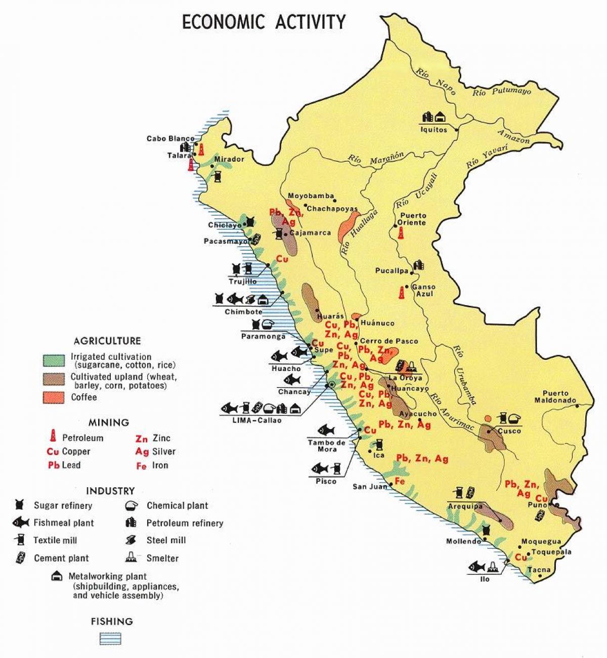 mappa del Perù agricoltura