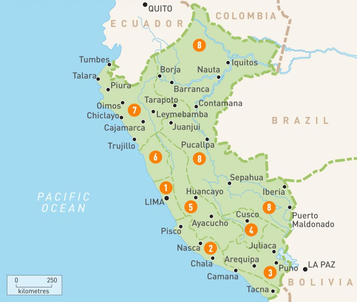 Perù province mappa