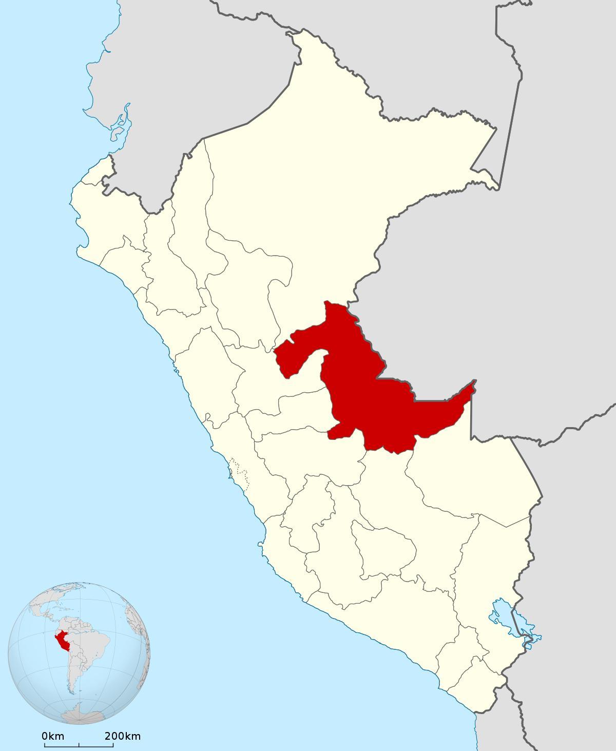 mappa di pucallpa, Perù