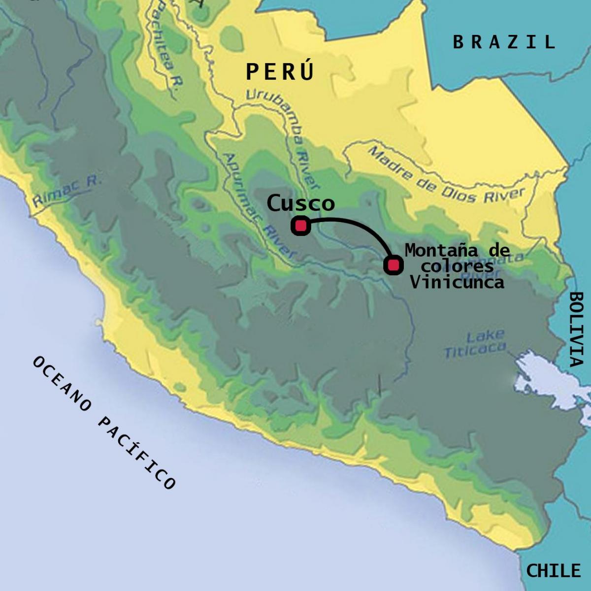 vinicunca Peru mappa