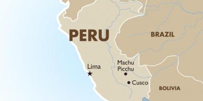 Mappa di Perù e nei paesi limitrofi,