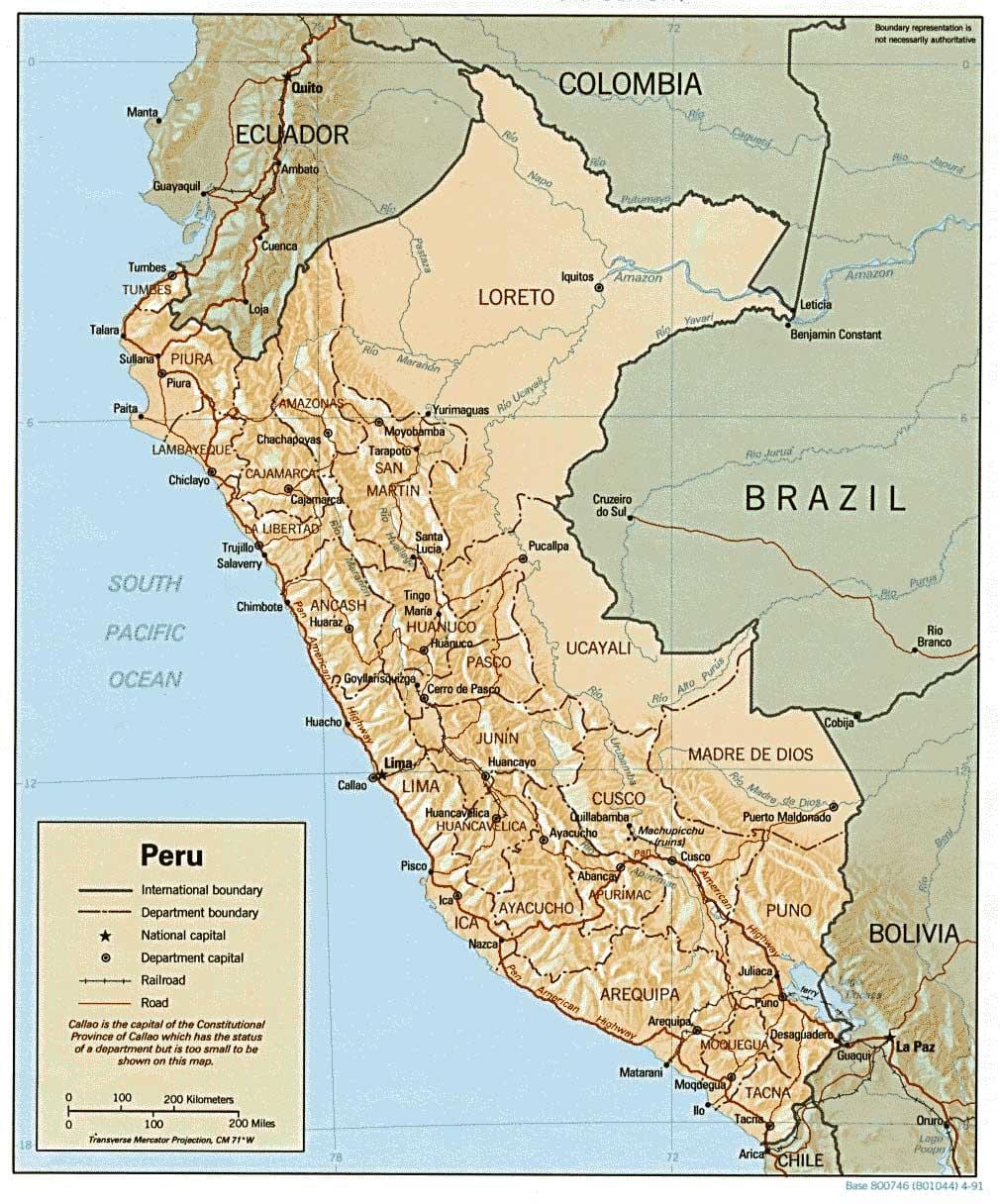 mappa del Perù surf 
