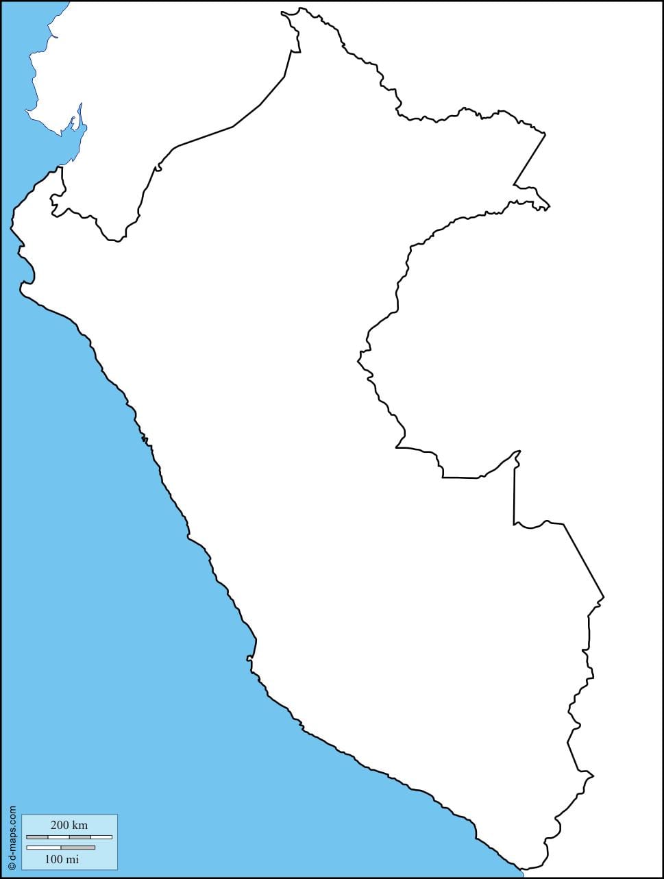 mappa di mappa vuota del Perù