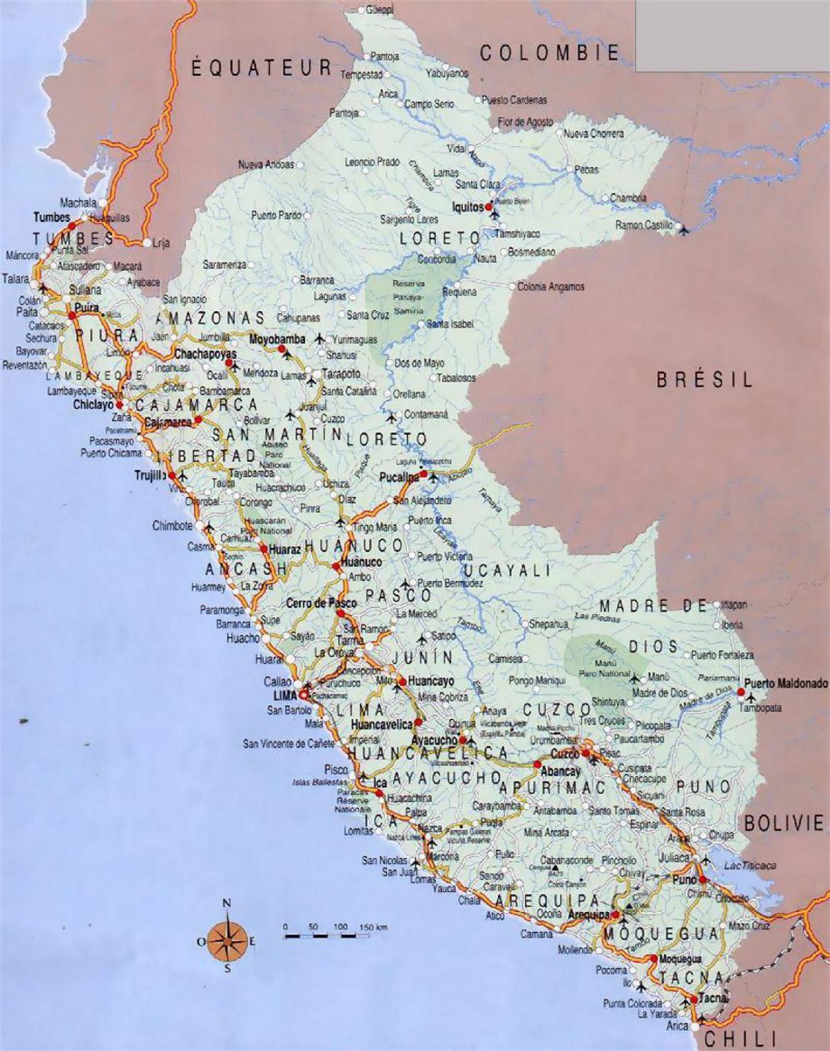 mappa del Perù città