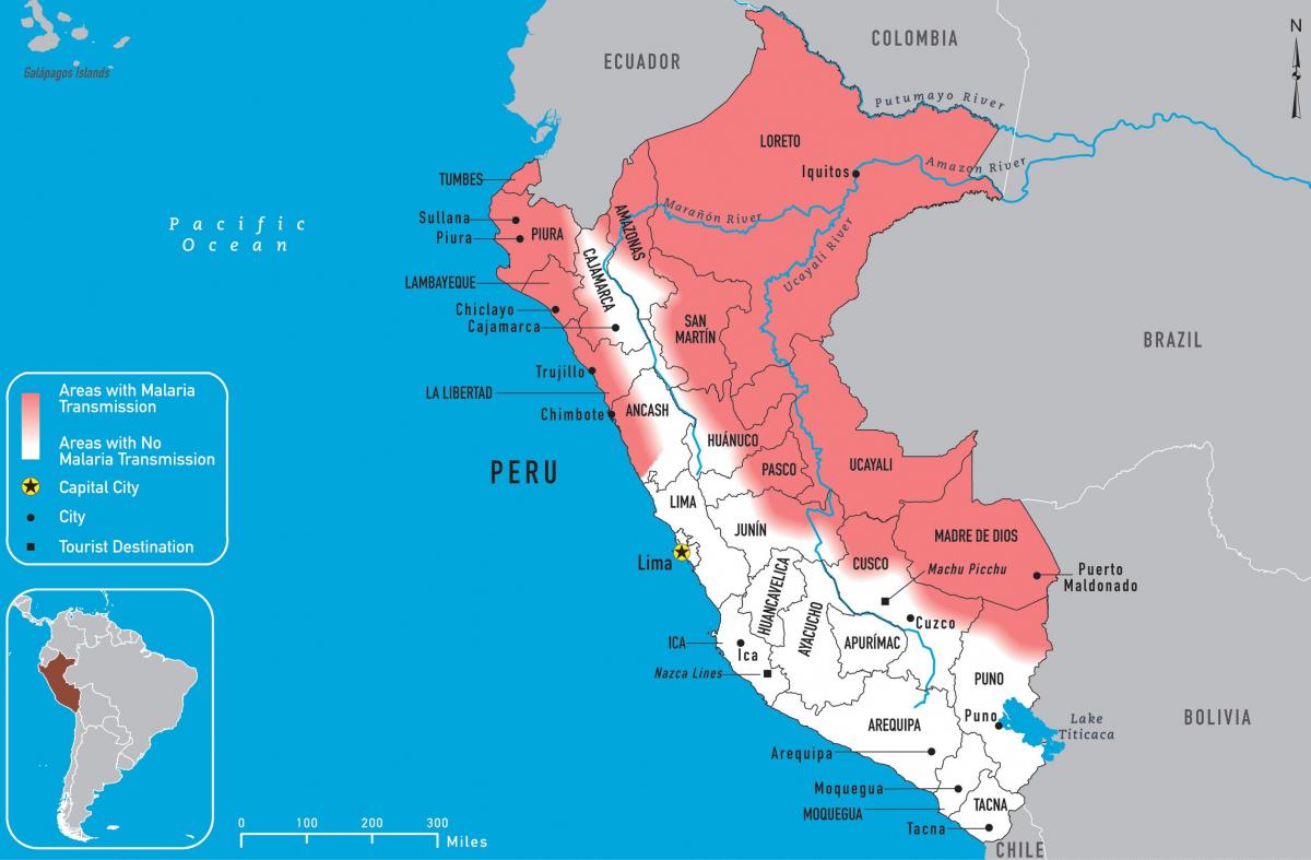 mappa del Perù malaria