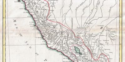 Mappa di antica mappa del Perù