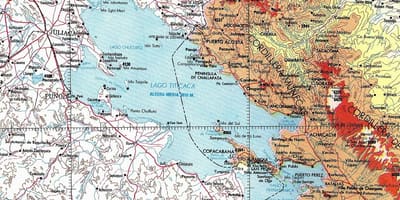 Mappa del lago titicaca in Perù 
