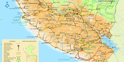 Mappa di sud del Perù
