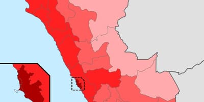 Perù densità di popolazione mappa