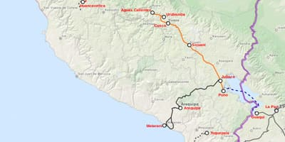 Perù treno mappa