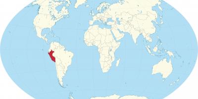 Mappa del mondo che mostra Perù