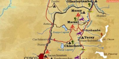 Mappa di valle di cusco, Perù